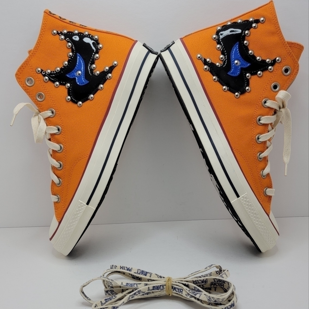 Converse × Come Tees Chuck 70s Star Path orange canvas hi-top sneakers WMS 6.5 - Picture 12 of 17